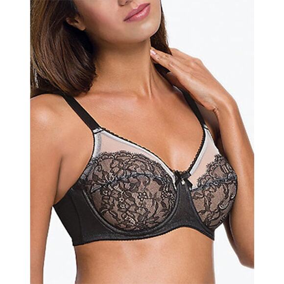 Wacoal Black Retro Chic Full Figure Underwire Bra Style # 855186 Size 42D - Picture 5 of 5
